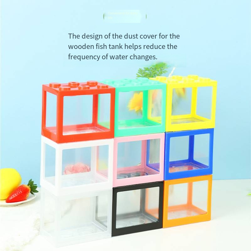 Aquarium Goldfish - Novelty Block‑Shaped Mini Aquarium Desktop Goldfish