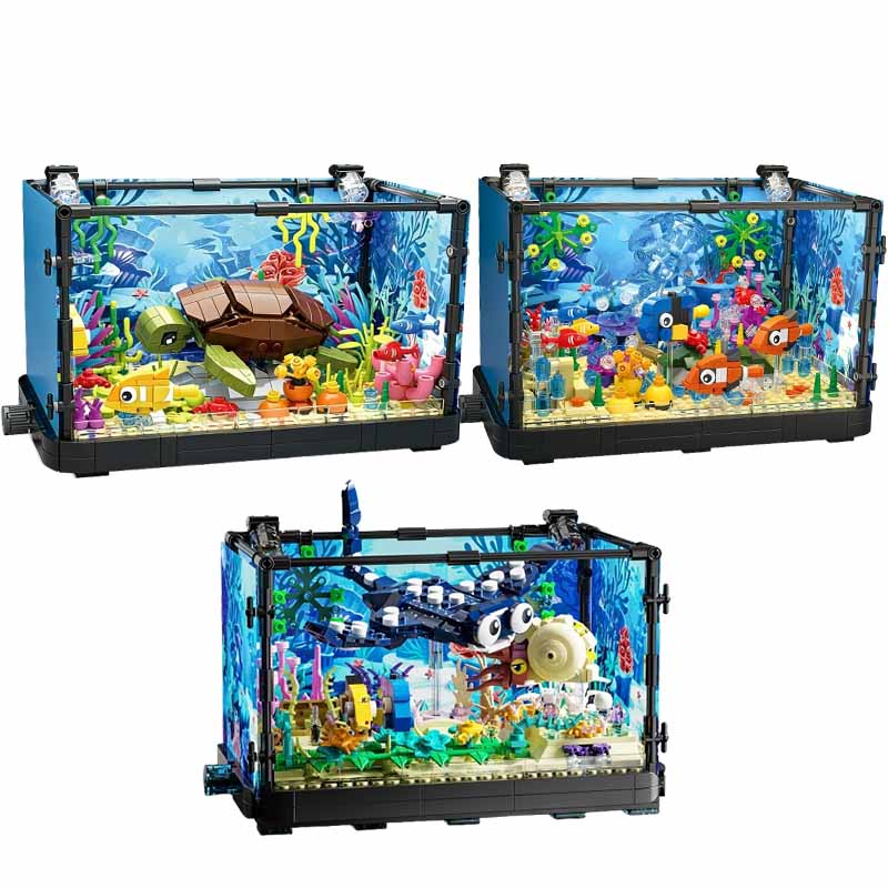 Aquarium Fish Fishing - Fish Tank Building Block Set with