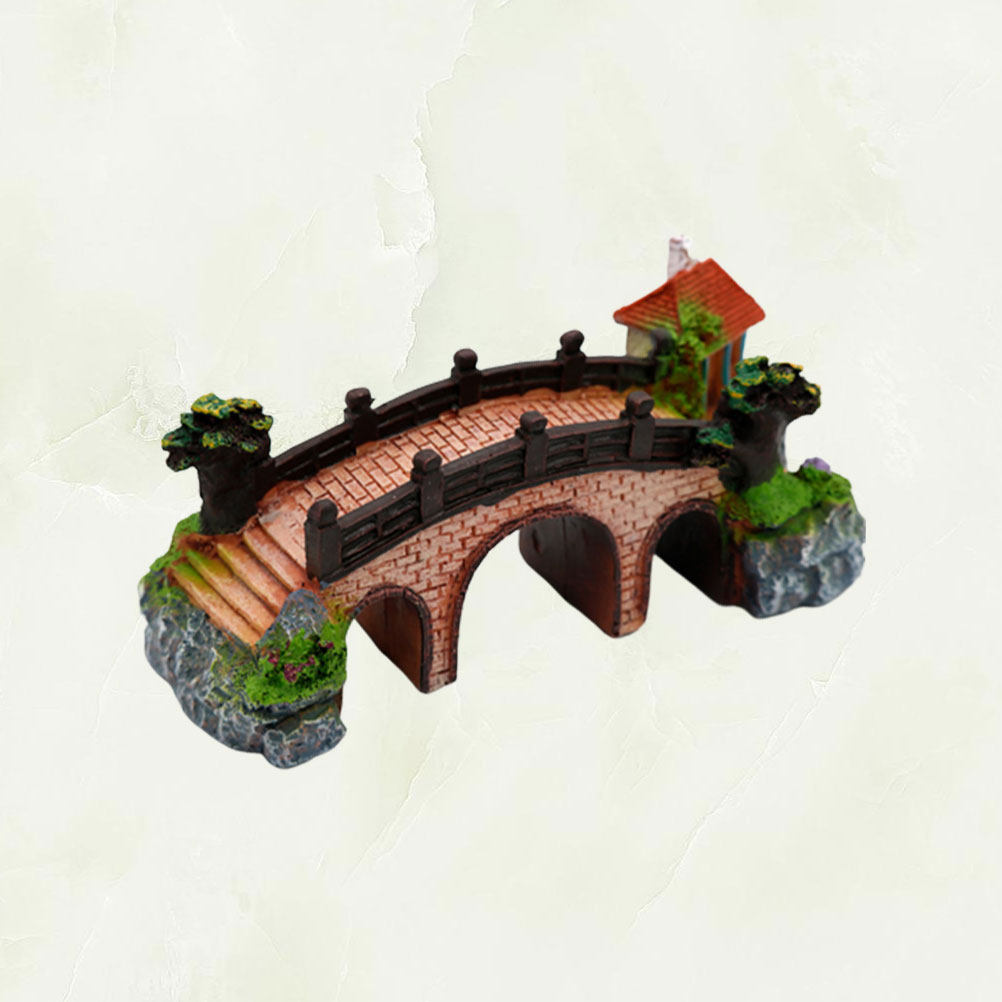 Aquarium Fish Bridge - 3-Hole Aquarium Bridge Pavilion Decor Resin