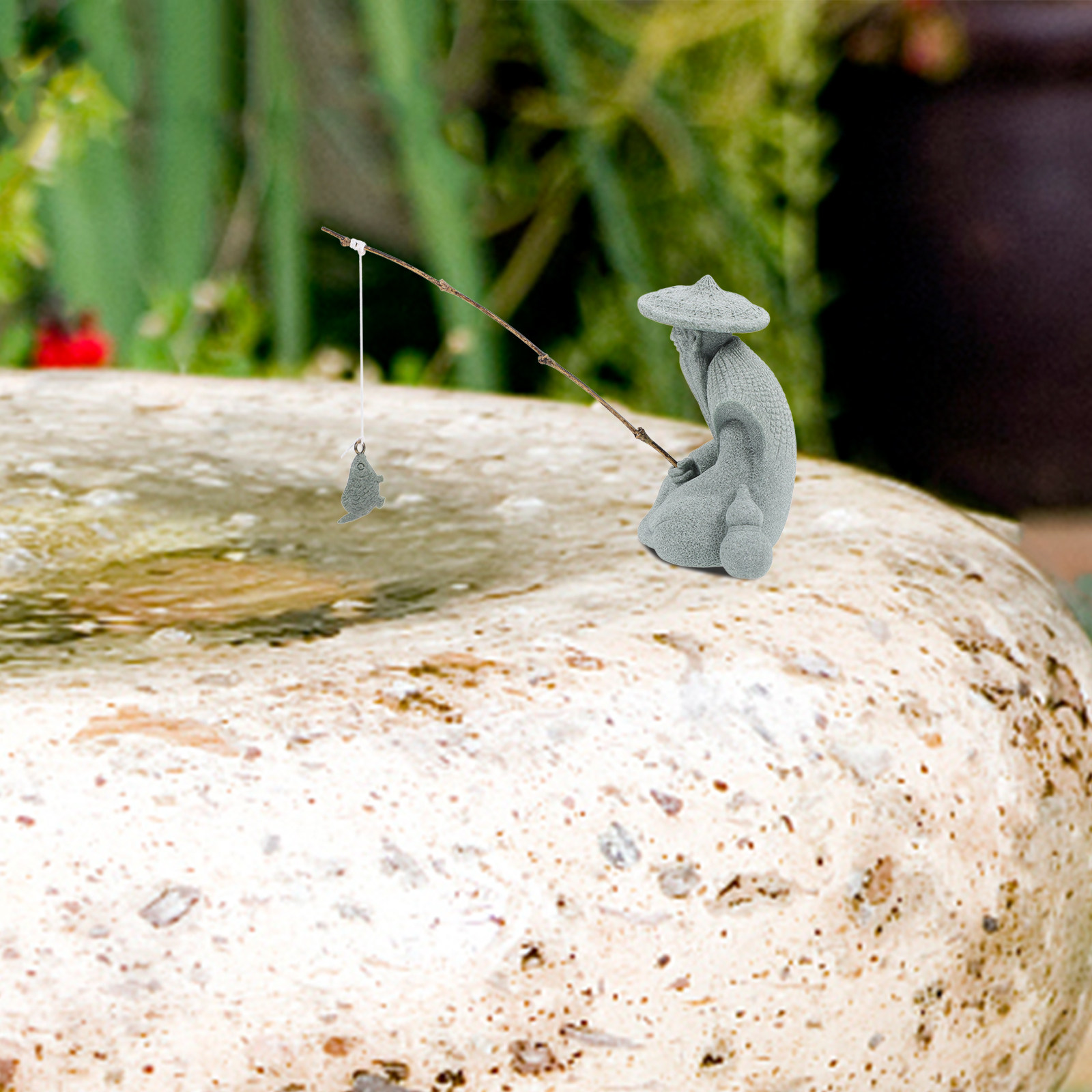 Mini Fisherman Statue Resin El - Aquarium Fish Tank recension och pris