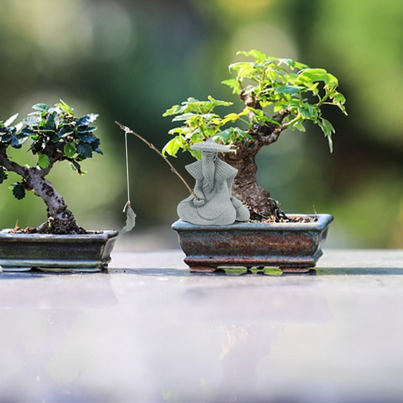 Mini Fisherman Statue Resin El - Aquarium Fish Tank recension och pris