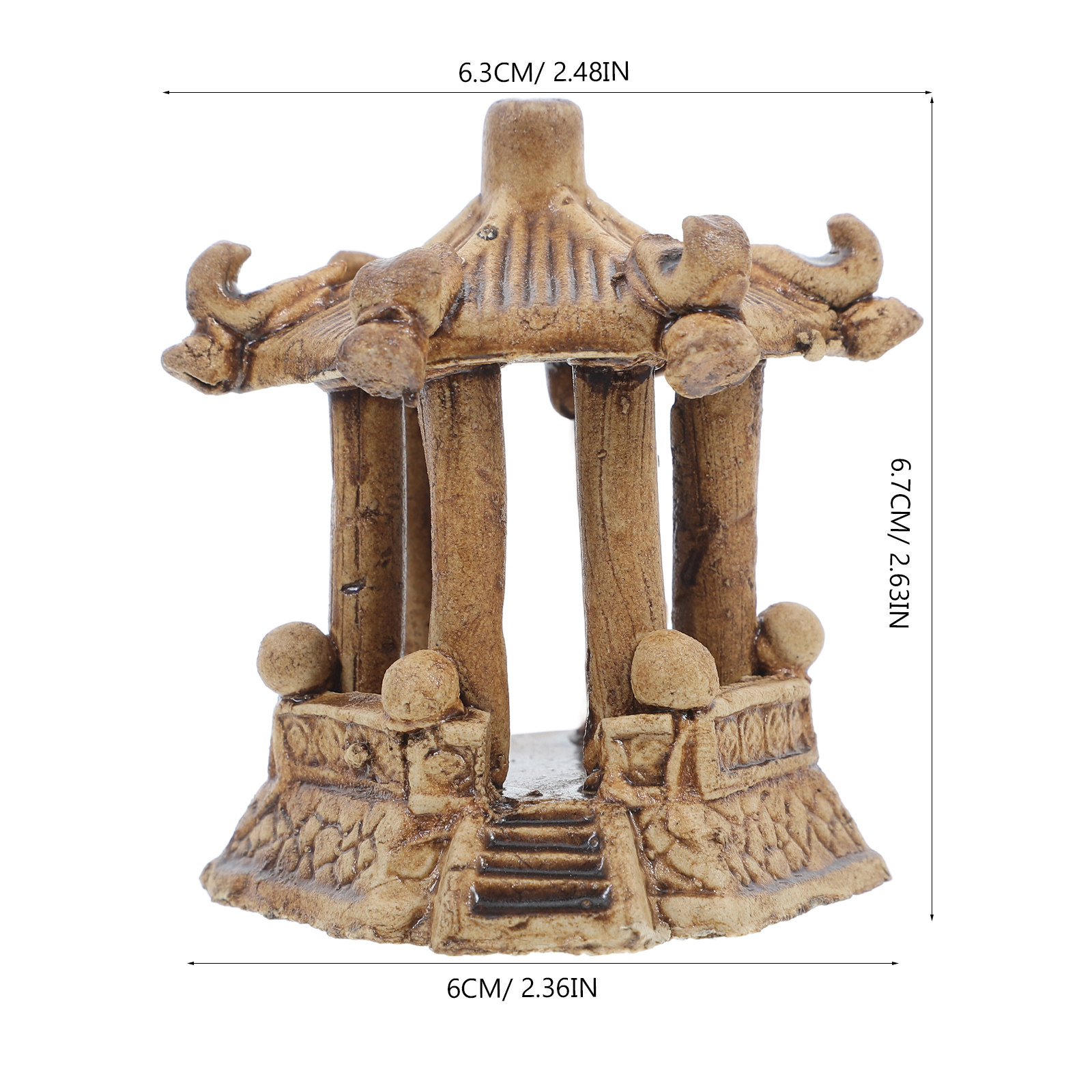 Miniature Ceramic Pagoda Hexag - Aquarium Fish Tank recension och pris