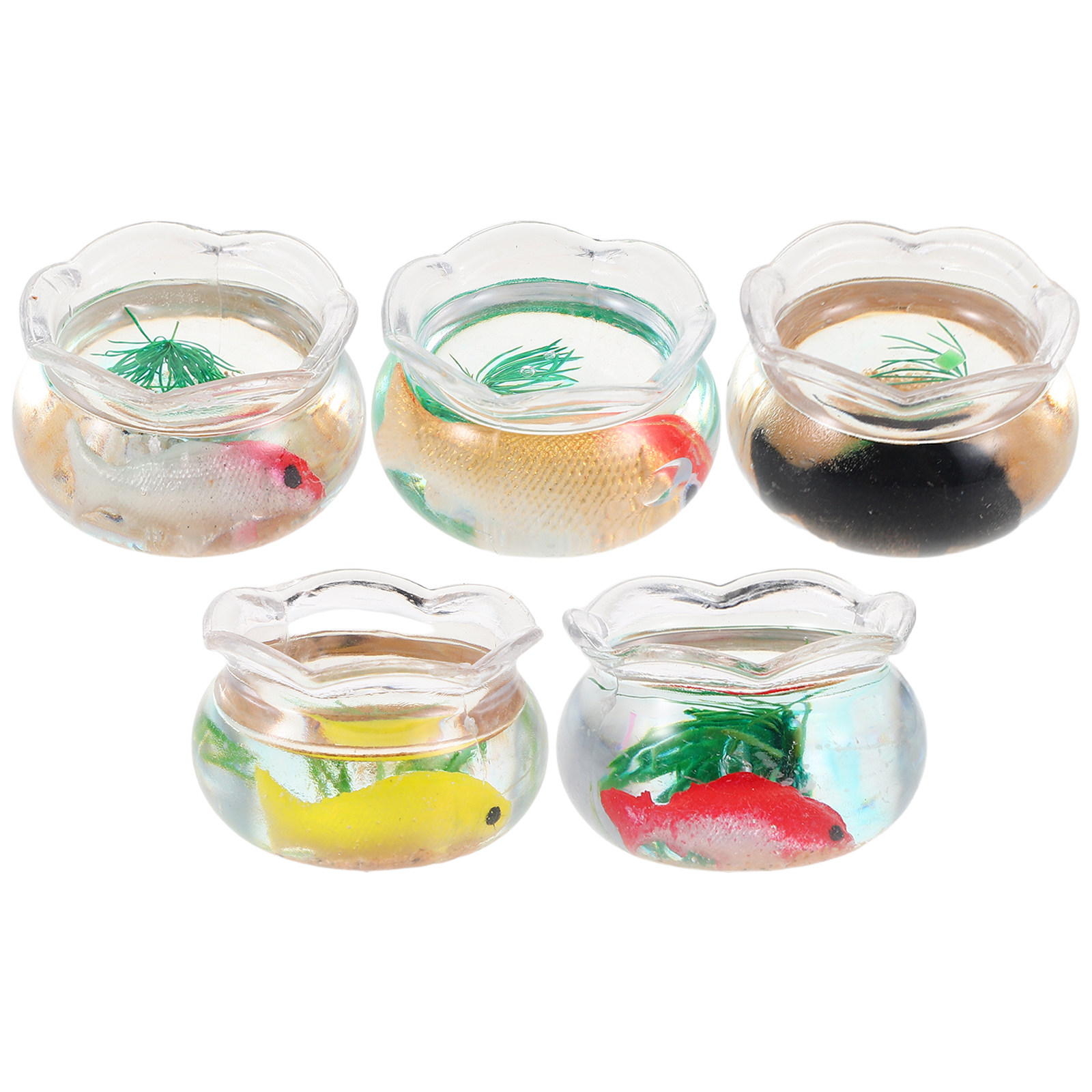 5Pcs Mini Fish Bowl Small Roun - Aquarium Goldfish recension och pris